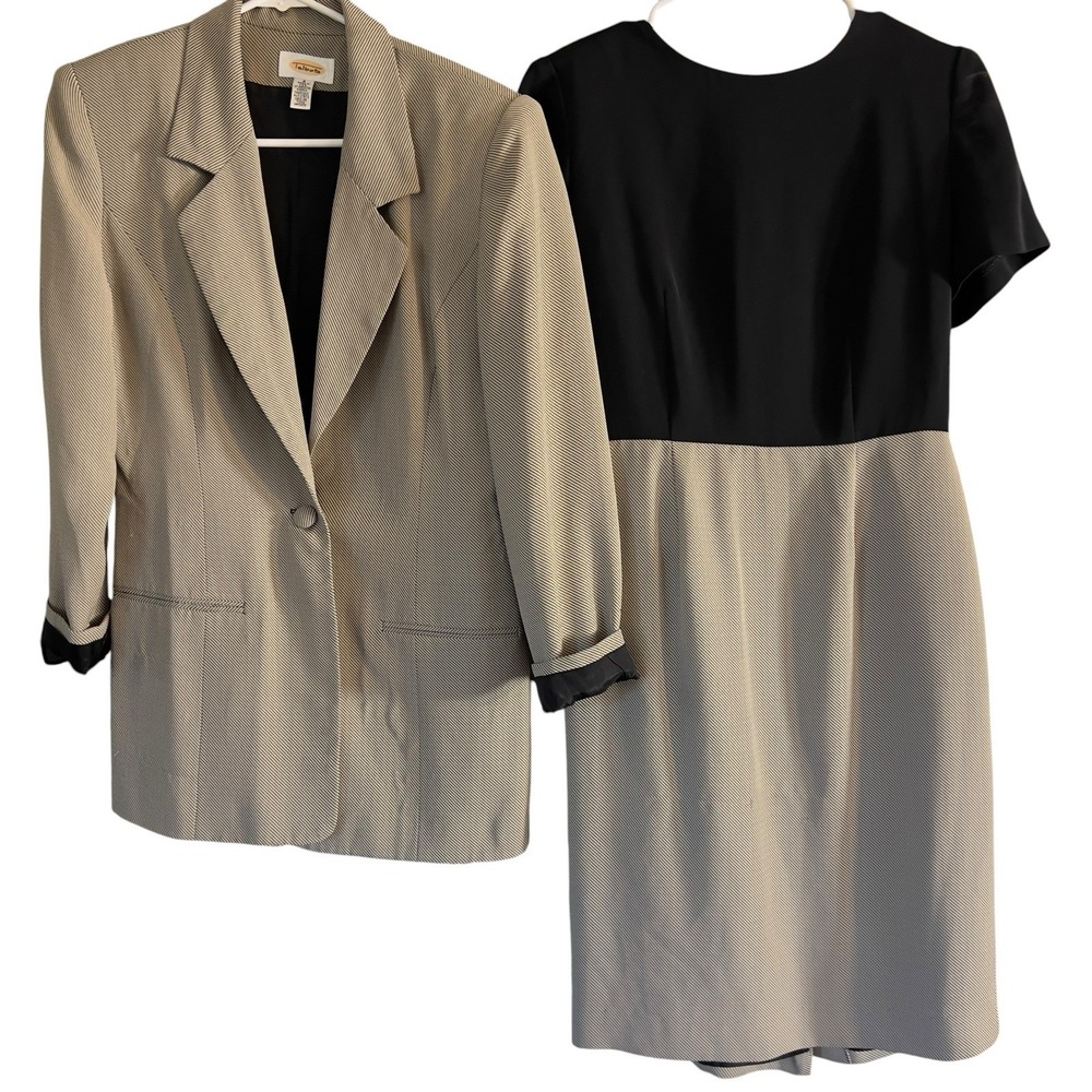 Vintage 90s Talbots Skirt Suit Set Women's 6 Sheath Dress Blazer Career
